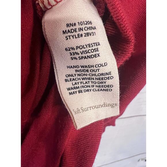 Soft Surroundings Size XL Maroon Sweater Heavyweight V Neck - Picture 3 of 5